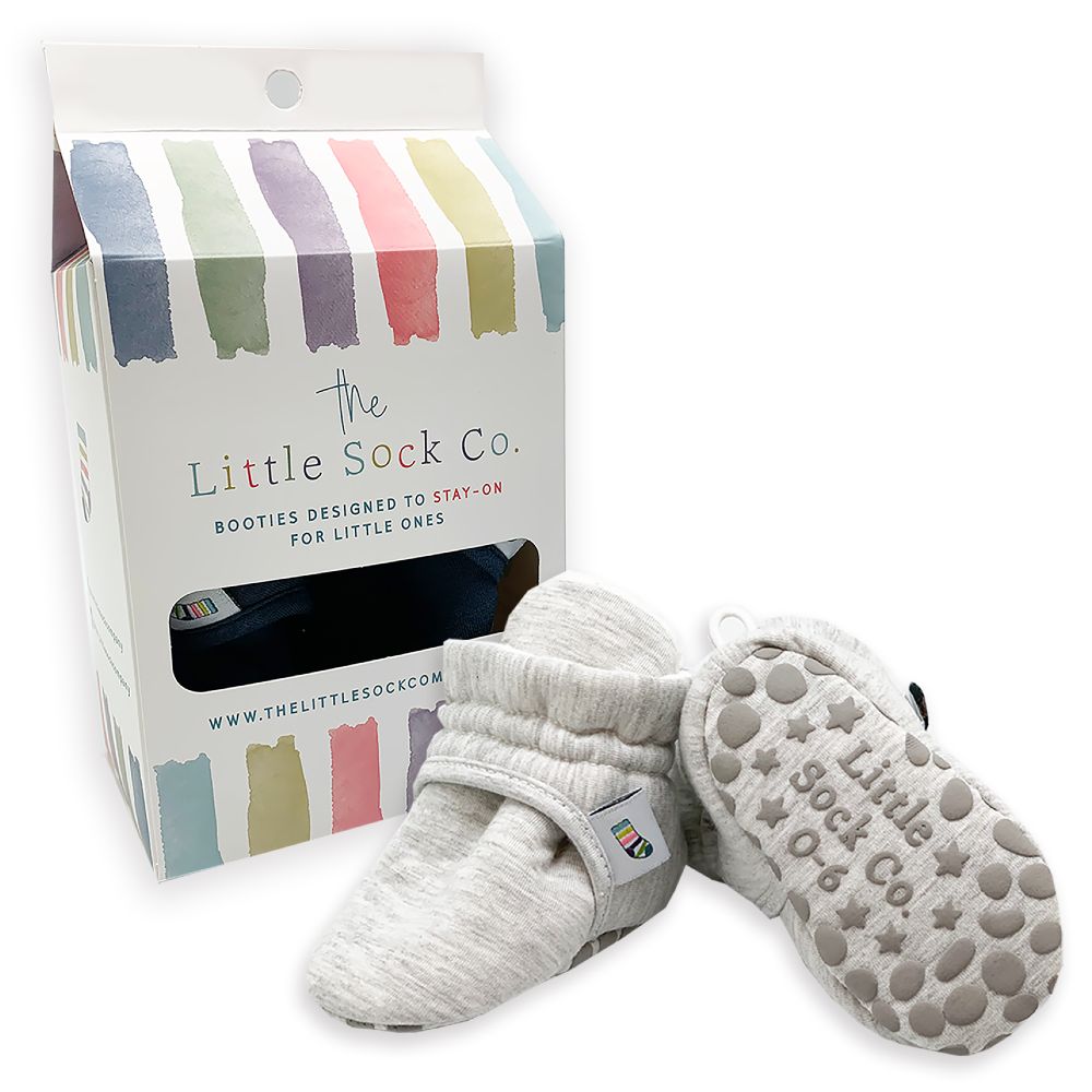 Baby booties with a gift box 