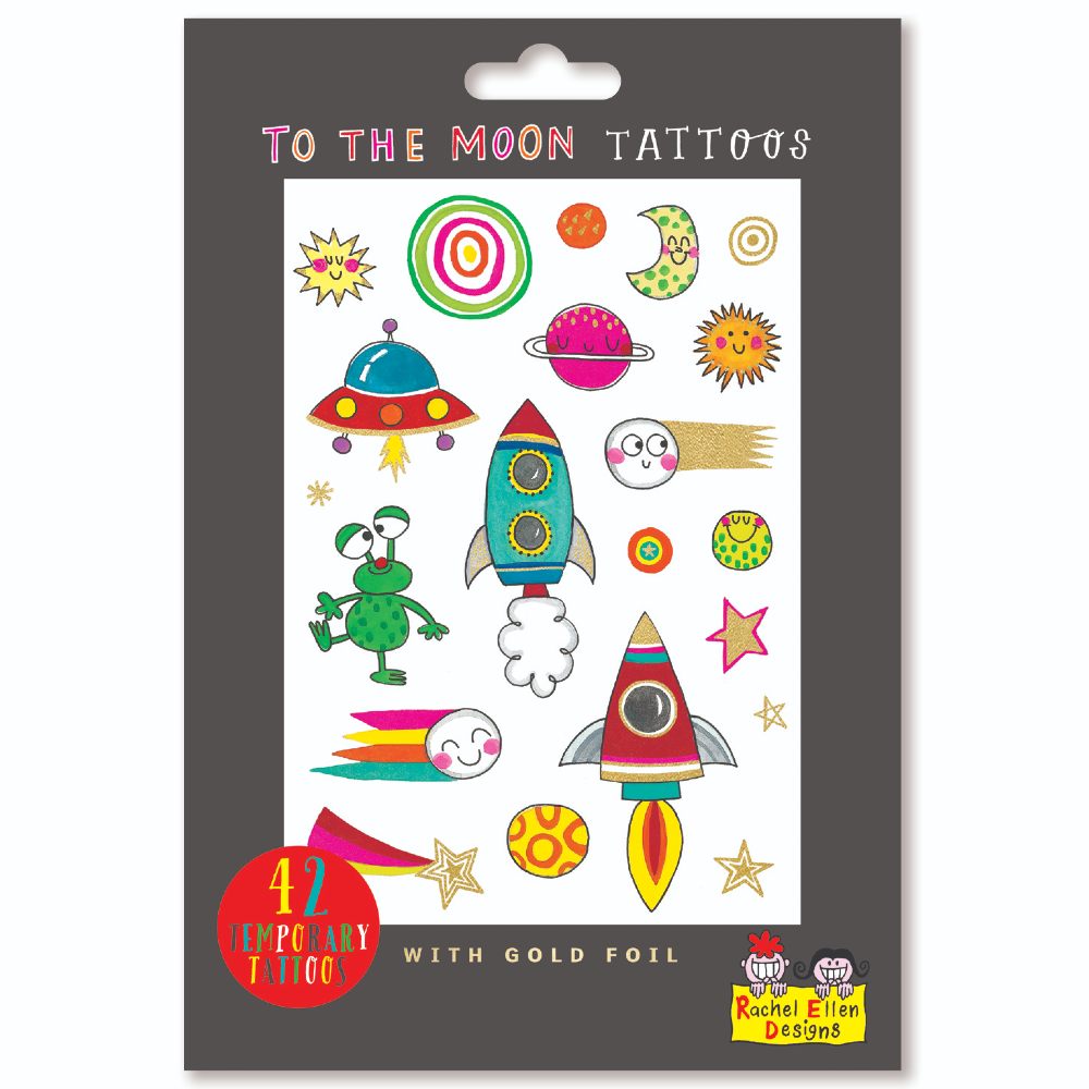 A packet of space themed children's tattoos 