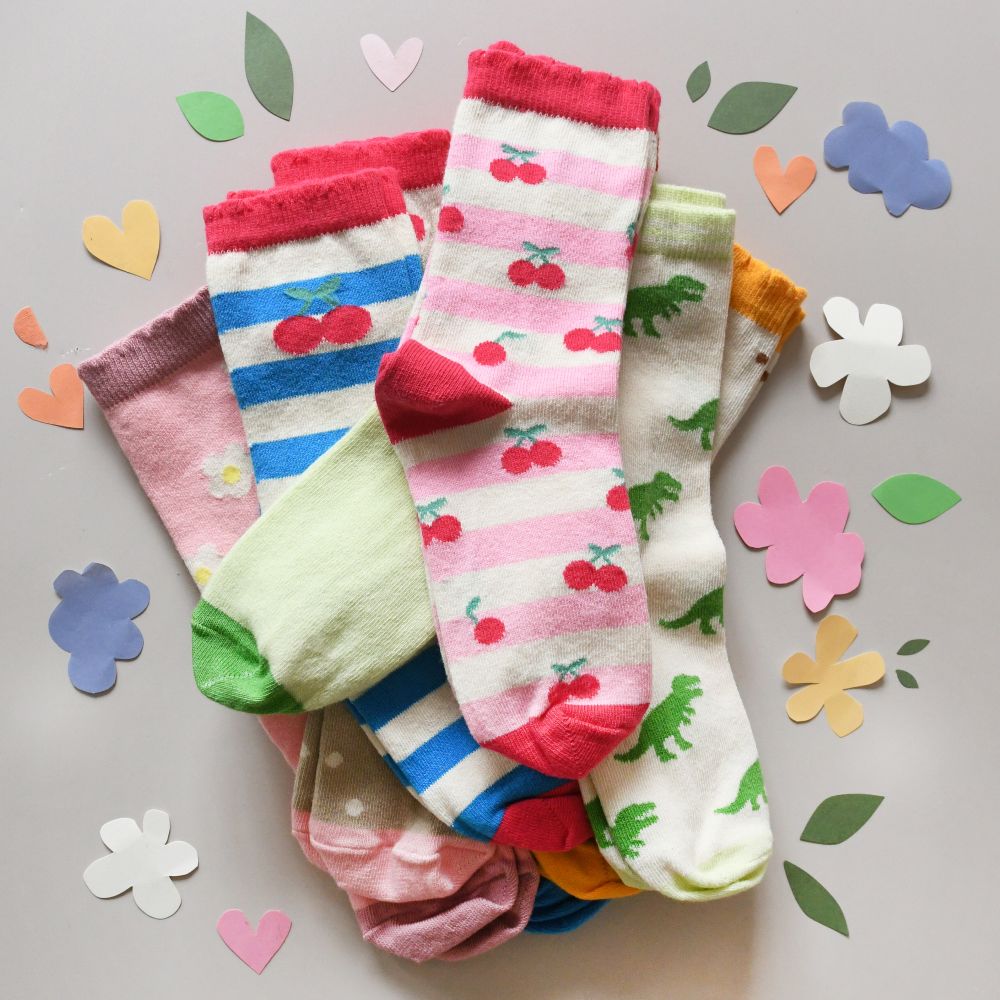 A pile of children's socks 