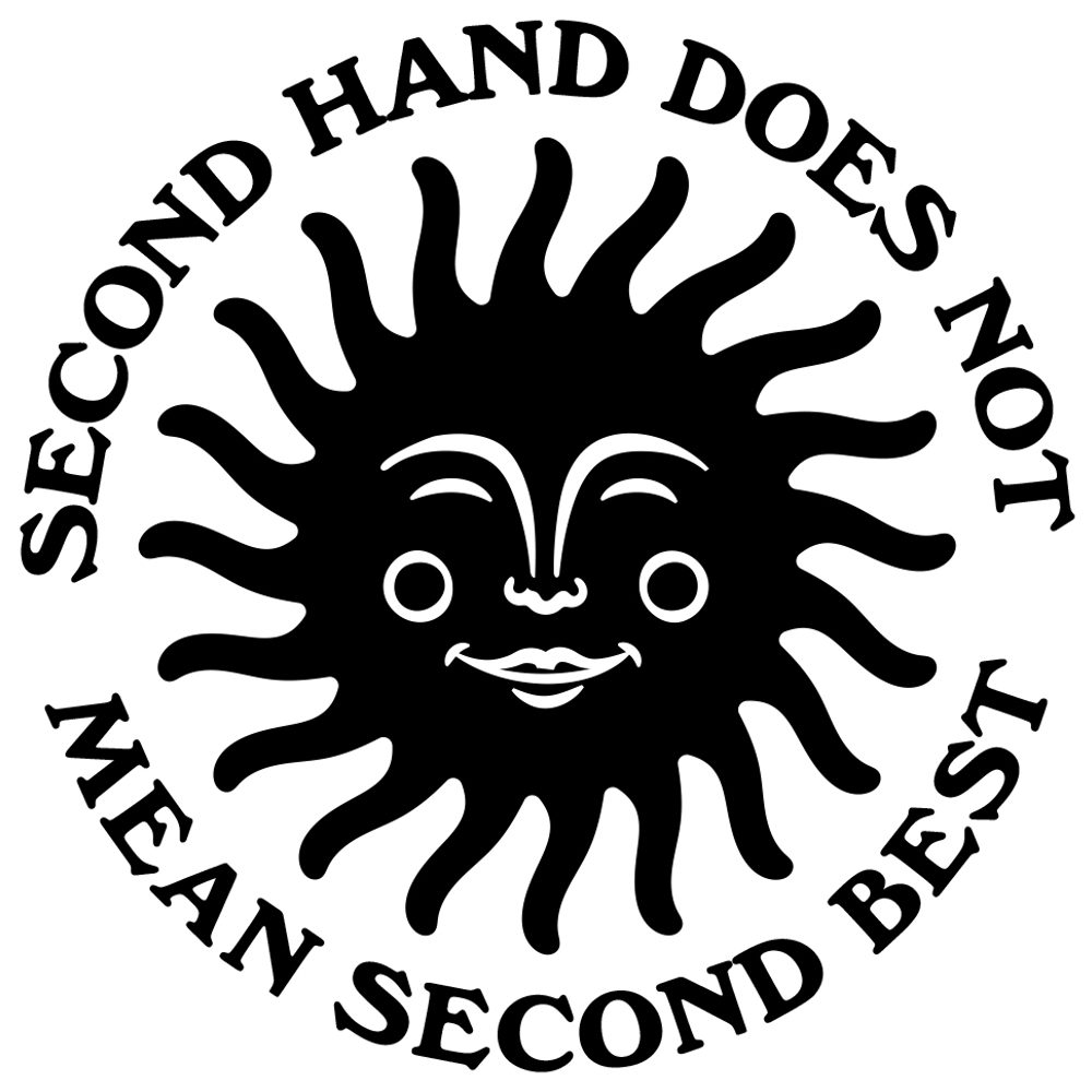 A logo saying Second Hand Does Not Mean Second Best 
