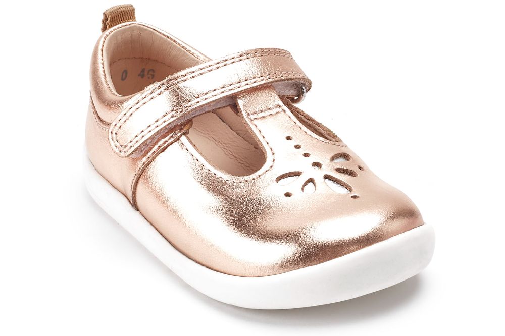 A rose gold children's shoe by Start-Rite 