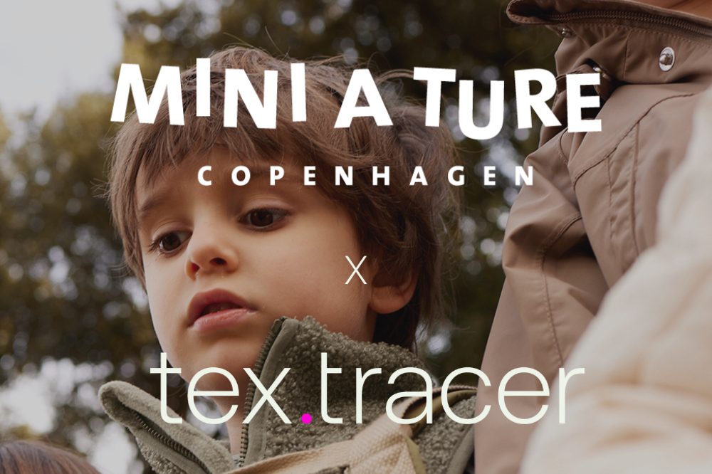 Mini A Ture and Tex,tracer text across an image of a young child outside wearing a coat