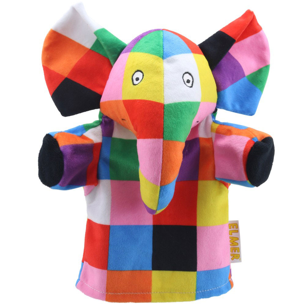 Elmer the Patchwork Elephant finger puppet