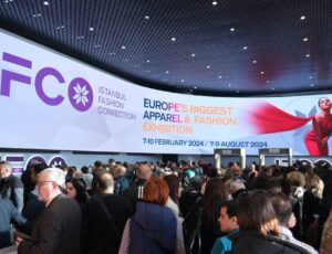 People queuing at the registration desk of IFCO Istanbul Fashion Connection