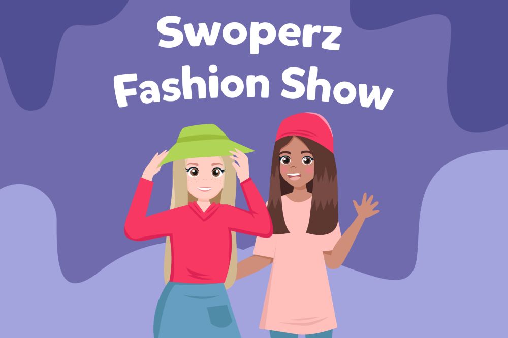 Swoperz Fashion Show logo with an illustration of two girls