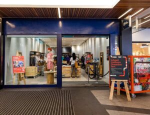 The front of a school uniform shop inside Ealing Broadway shopping centre