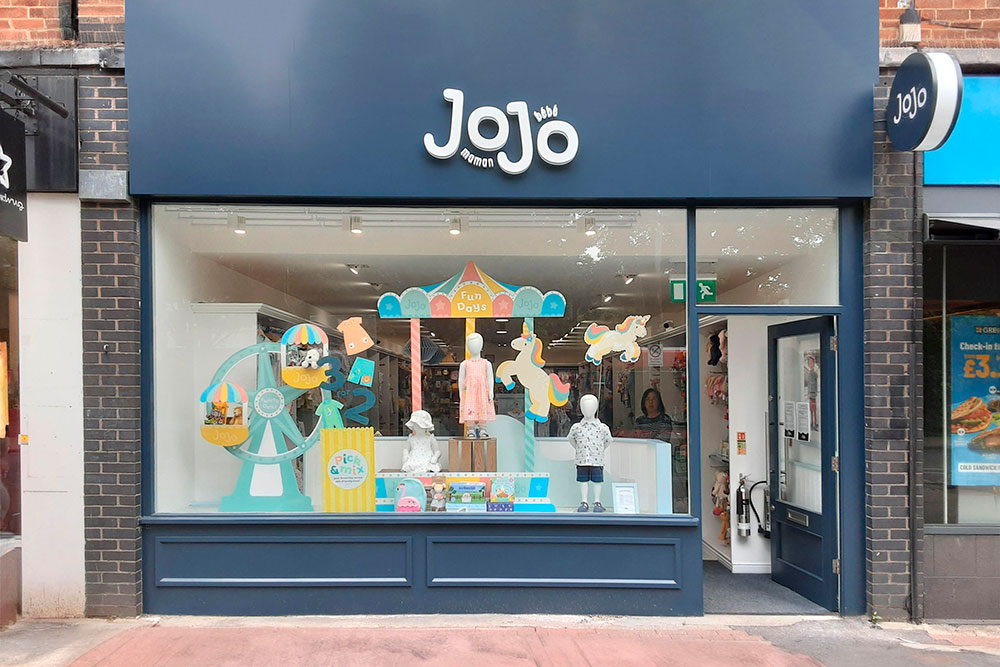 A shop window of a JoJo Maman BeBe store