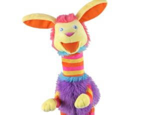 A brightly coloured animal puppet from The Puppet Company's new Striders range