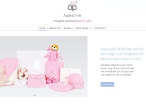 The homepage of the Apple & Pink website