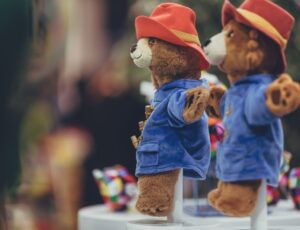 Paddington Bear teddies on a shelf advertising Spring Fair's new Licensing Lab