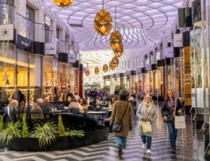 People walking through Victoria Gate Leeds