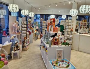 Children's toys and gifts displayed inside the Hettie & Sid store