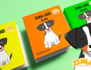 Front cover of the Zuma the Dog story book