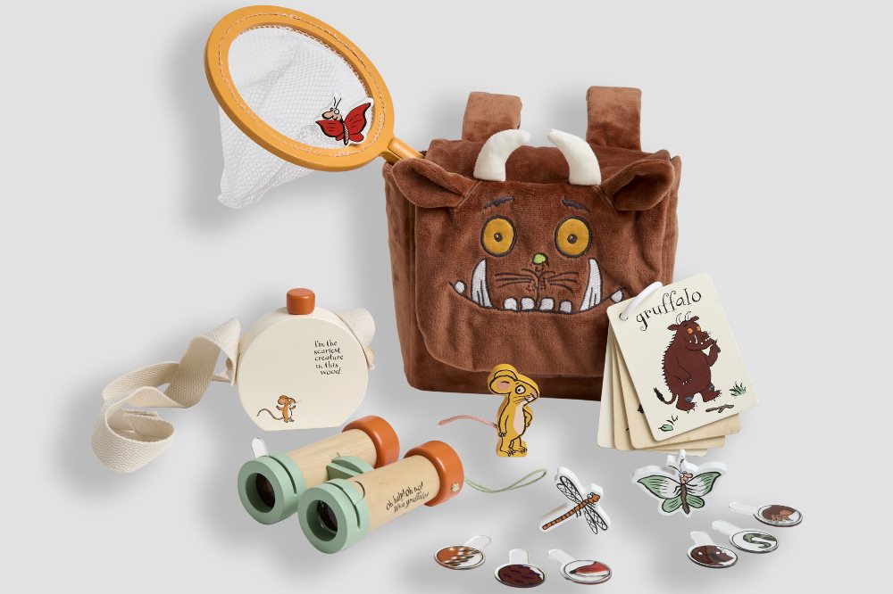 A display of toys from The Gruffalo by Jojo wooden toy range