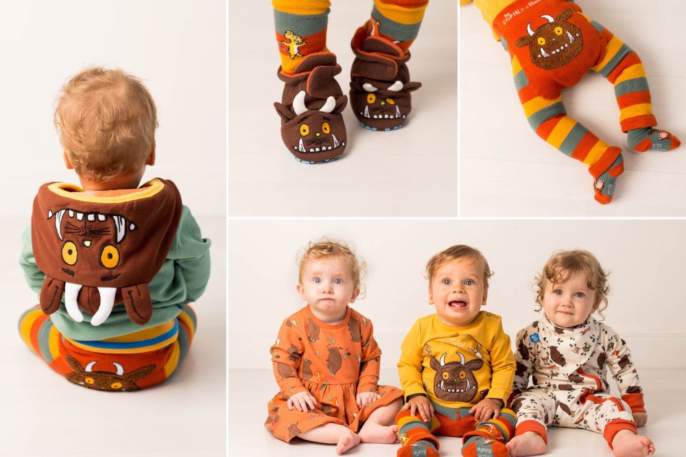 Children wearing outfits from Blade & Rose's award-winning Gruffalo range