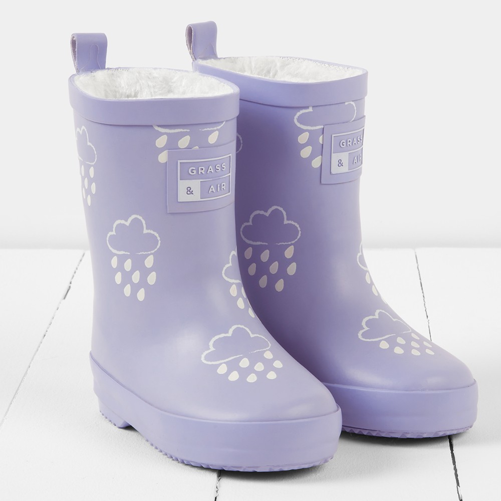A pair of lilac Grass & Air children's wellies 