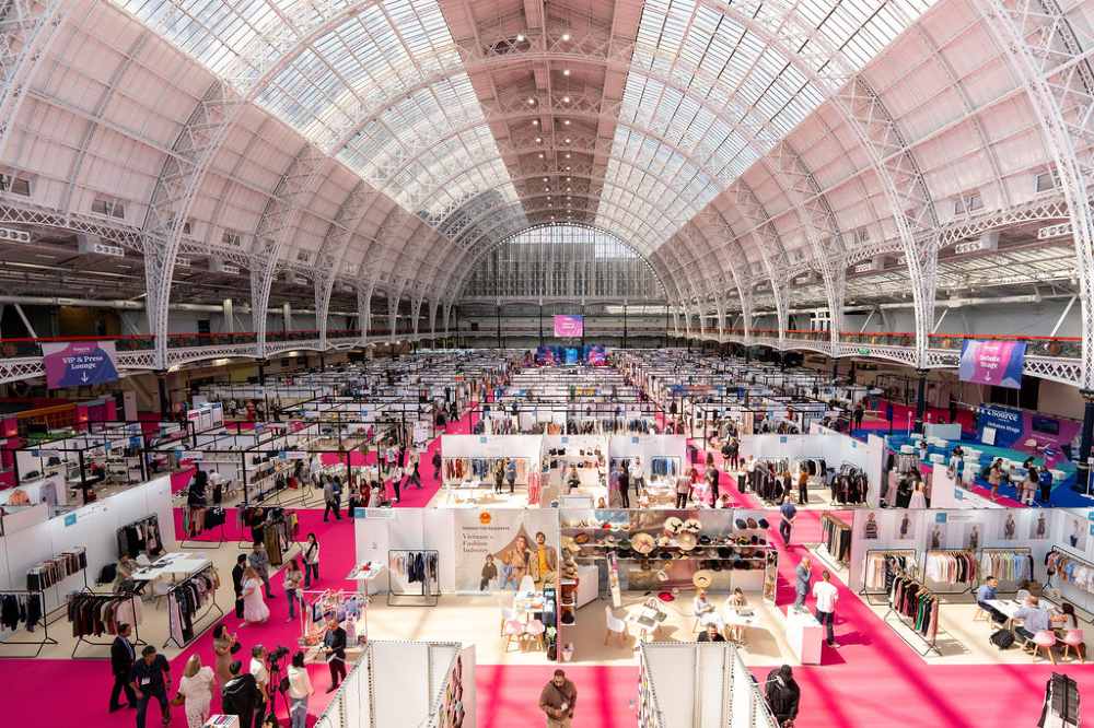 Stands at the Source Fashion trade exhibition at Olympia London