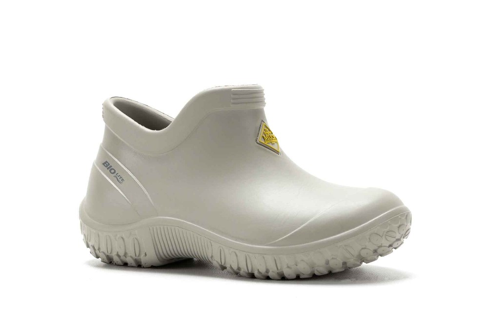 A child's grey outdoor boot