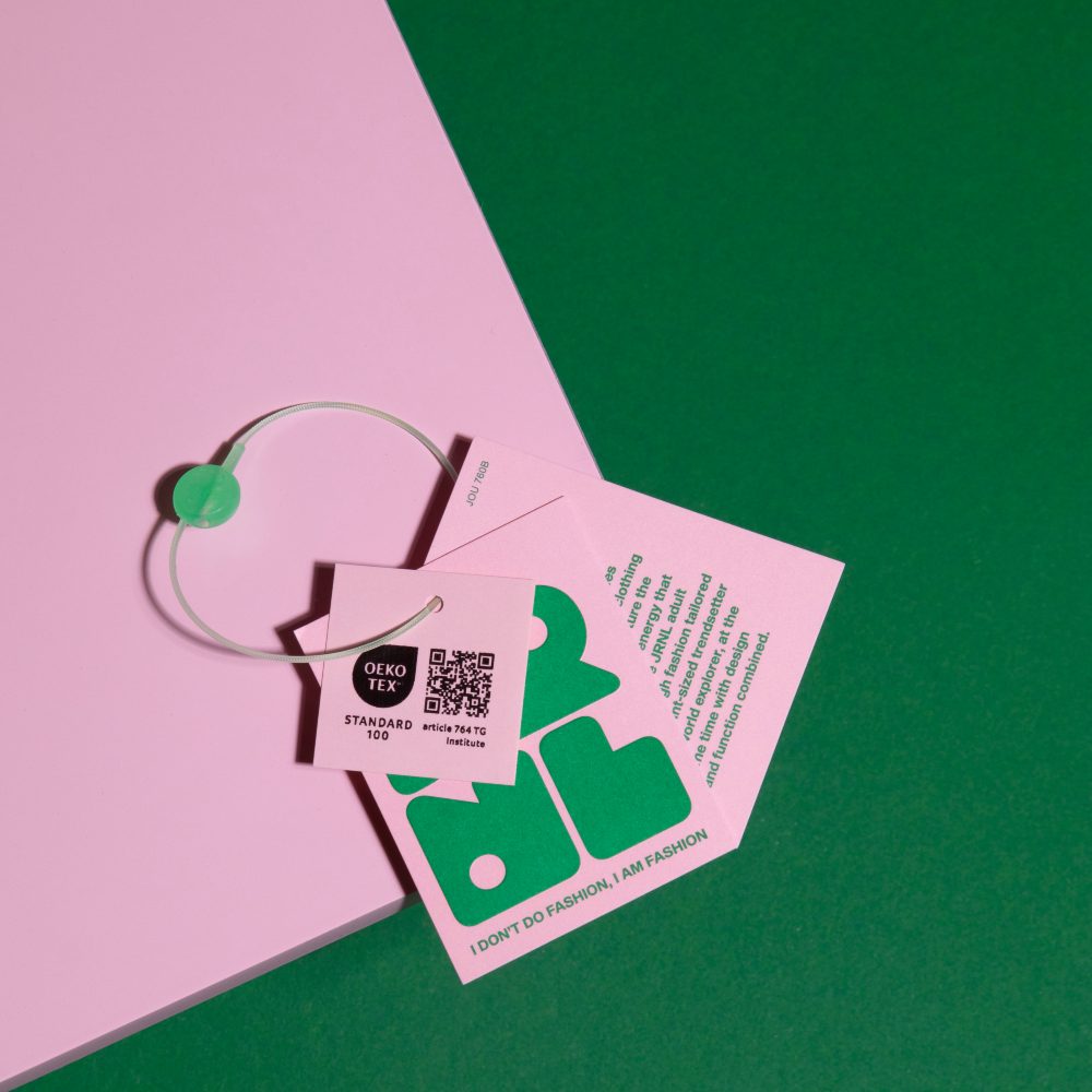 Packaging and labels featuring the brands brand identity