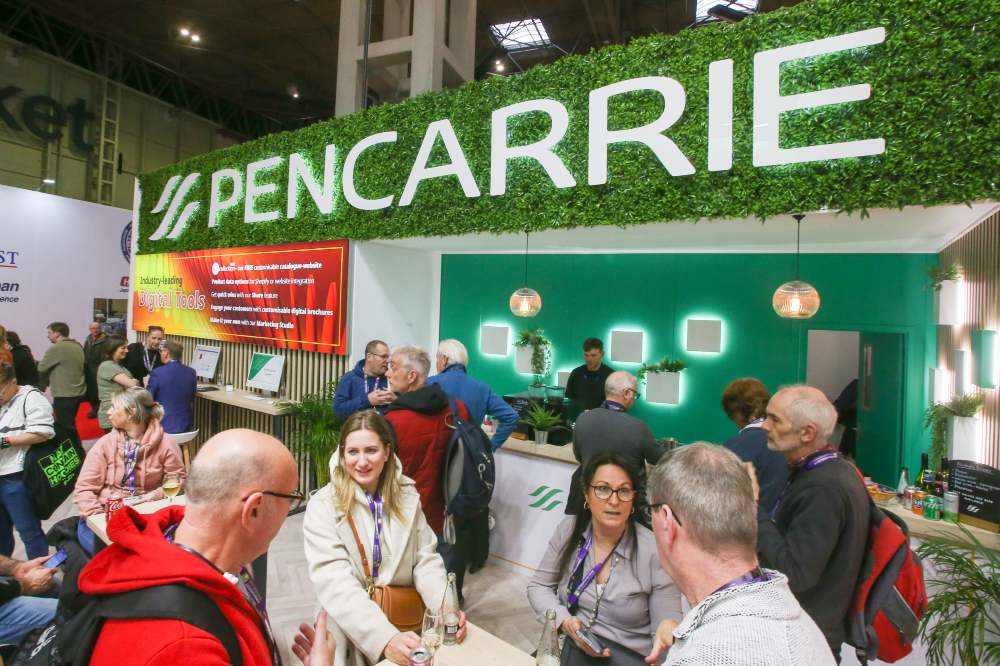 People on a stand at the Printwear & Promotion LIVE! trade show 