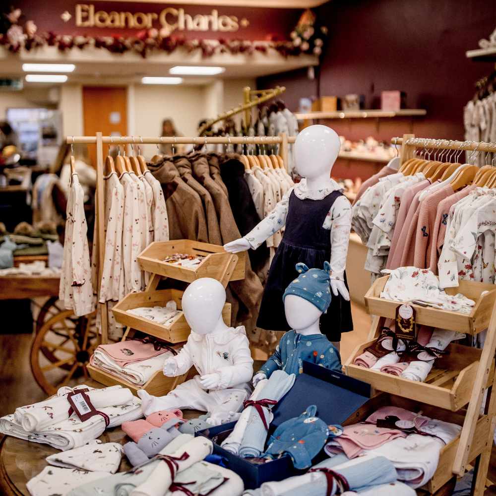 A display of children's clothes in the Eleanor Charles shop 