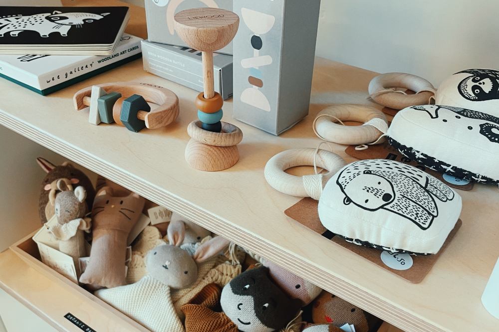 Babies toys and accessories displayed in Soren's House