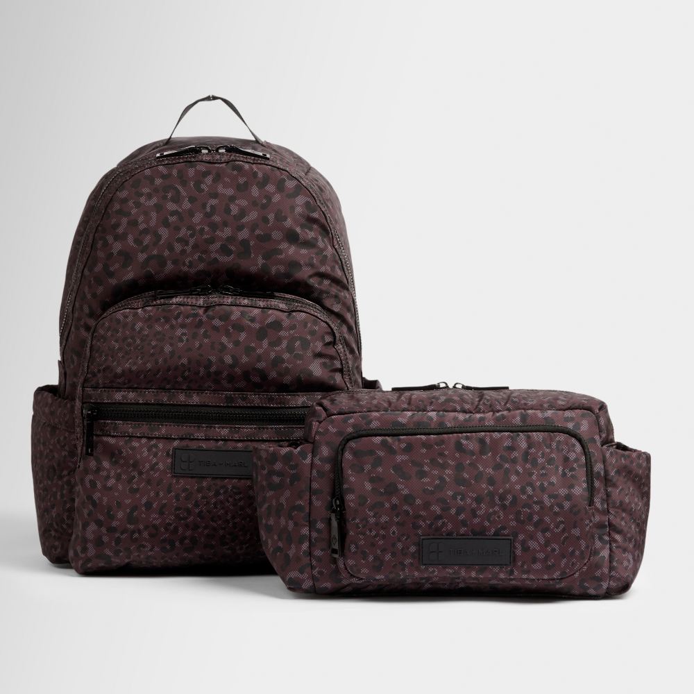 The Elwood Backpack and Inka Stroller Organiser from the Tiba + Marl x Sweaty Betty collaboration 