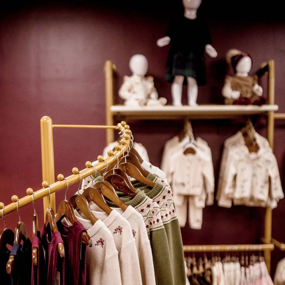 Childrenswear displayed in the Eleanor Charles store 