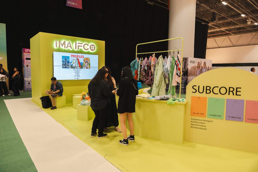 People stood in an exhibition hall at IFCO - Istanbul Fashion Connection 
