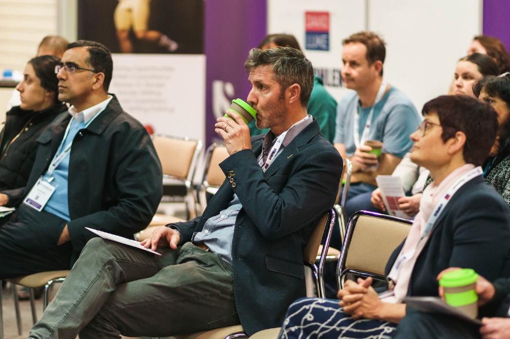 People sat at a seminar at The Schoolwear Show 
