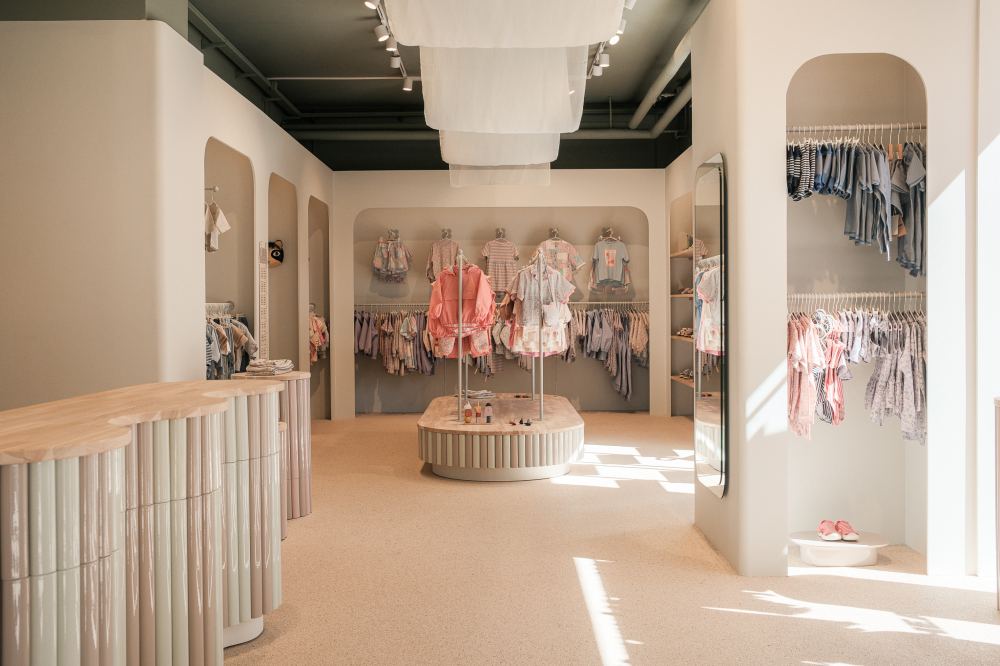 Children's clothes displayed in the Wheat Copenhagen store
