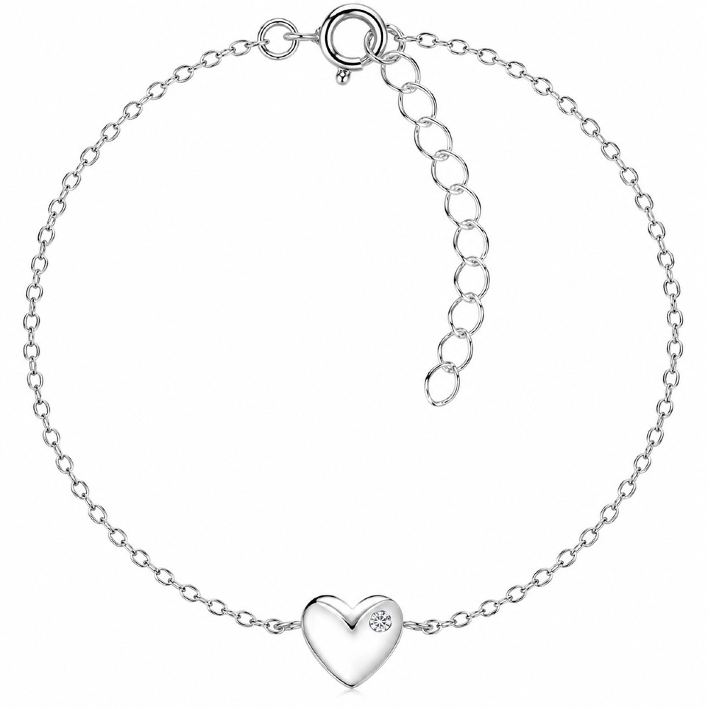 A child's silver bracelet with a heart from the Little Star Studio collection