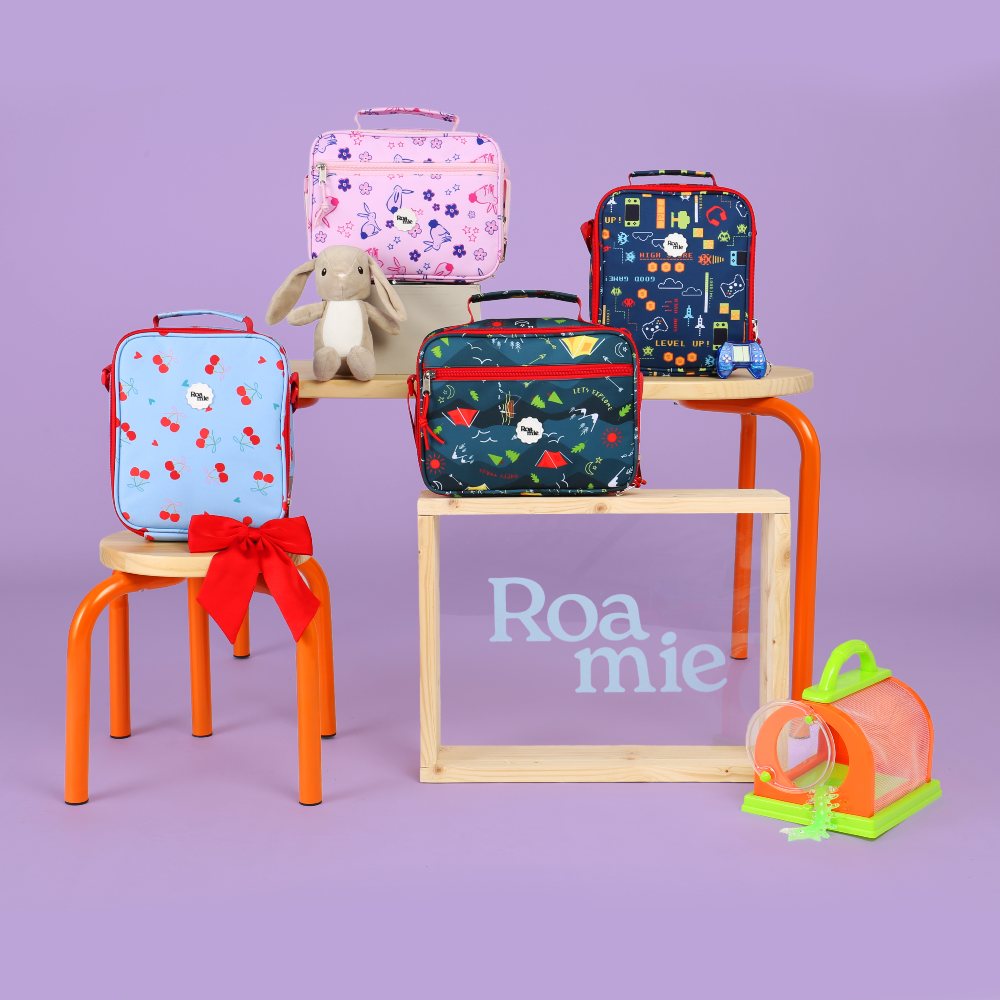 Roamie children's bags in a display 