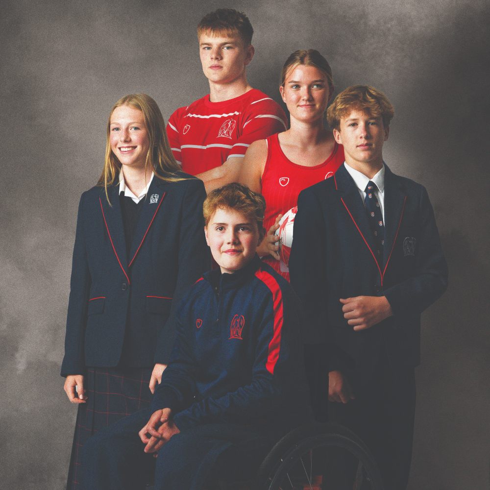 A group of children wearing school uniform from Stevensons 