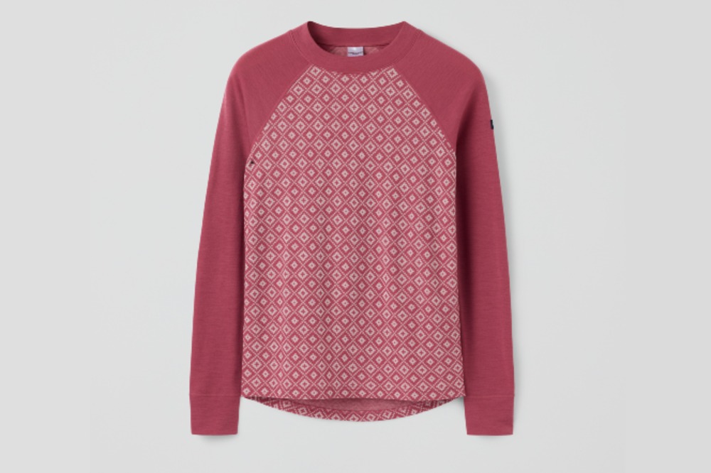 A pink long sleeved top from PO.P's merino thermal collection